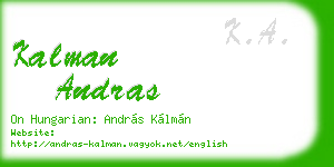 kalman andras business card